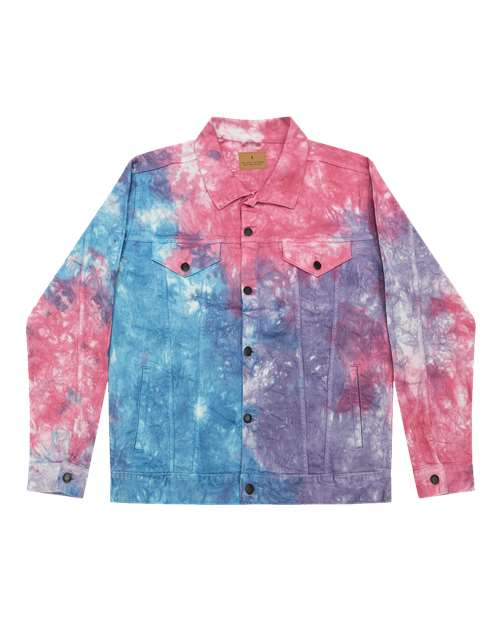 Unisex Tie-Dyed Denim Jacket - Cotton Candy Front