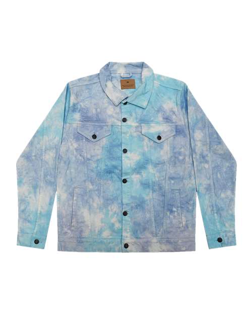 Unisex Tie-Dyed Denim Jacket - Lagoon Front