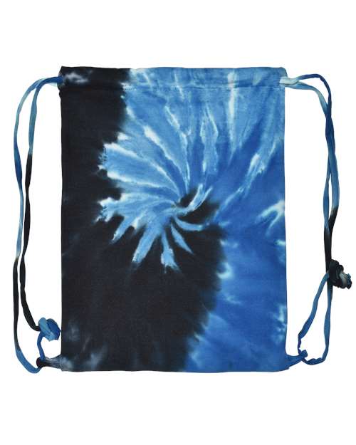 Tie-Dyed Drawstring Bag - Blue Ocean Front