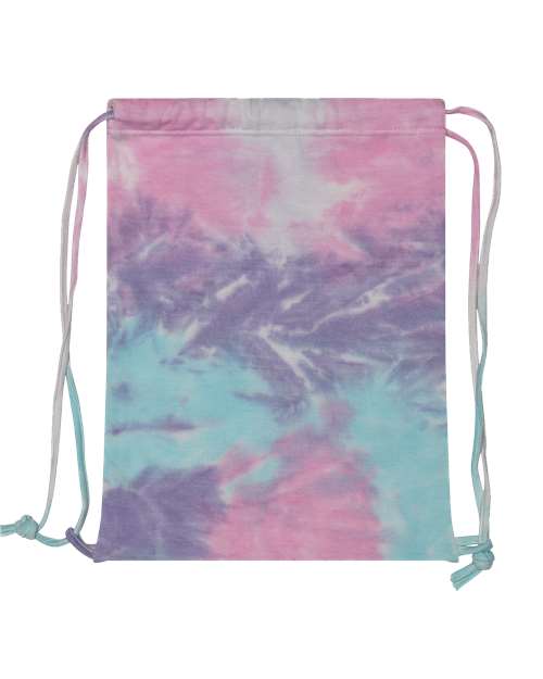 Tie-Dyed Drawstring Bag - Cotton Candy Front