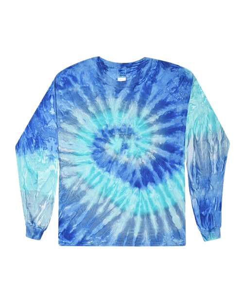 Youth Tie-Dyed Long Sleeve T-Shirt - Blue Jerry Front