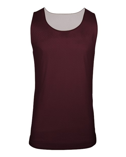 Women's Reversible Mesh Tank - Maroon/ White Front