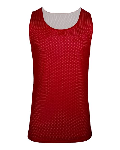 Women's Reversible Mesh Tank - Red/ White Front