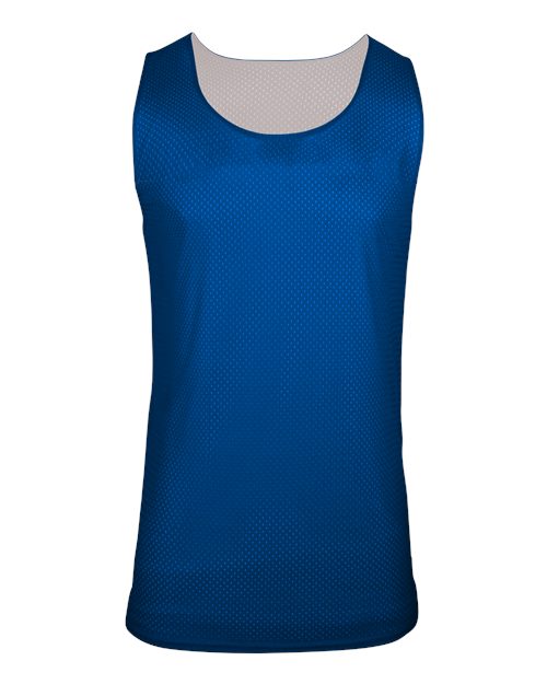 Women's Reversible Mesh Tank - Royal/ White Front