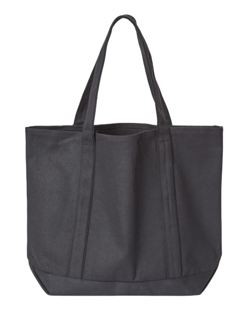 Carmel Classic XL Cotton Canvas Resort Tote - Black/ Black Back