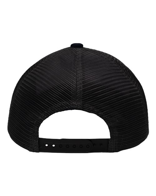 Modern Five-Panel Trucker Fit Cap - Black/ Black Back