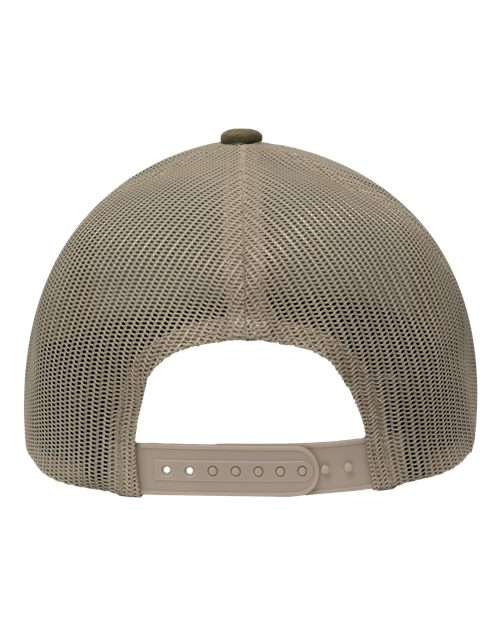 Modern Five-Panel Trucker Fit Cap - Dark Olive Green/ Khaki Back