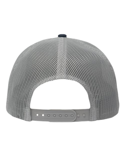 Modern Five-Panel Trucker Fit Cap - Navy/ Grey Back