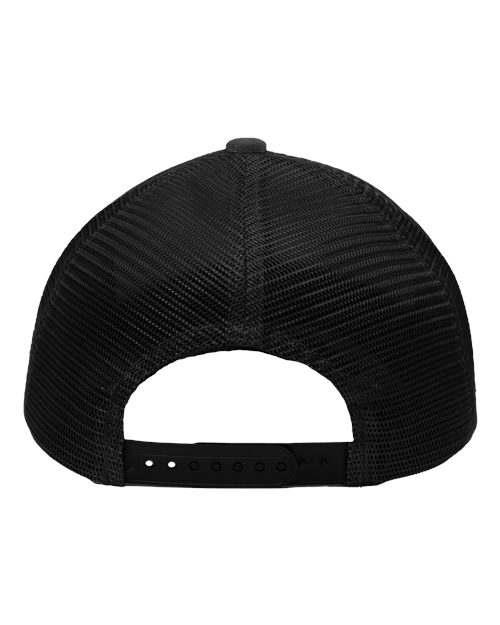 Modern Six-Panel Trucker Fit Cap - Charcoal/ Black Back