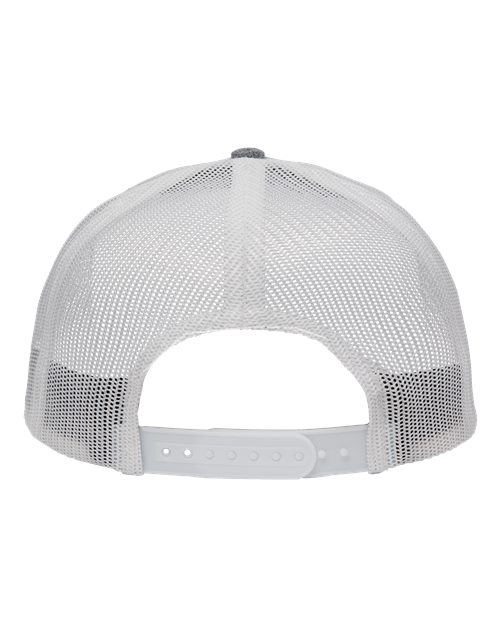 Modern Six-Panel Trucker Fit Cap - X Hatch Grey/ White Back