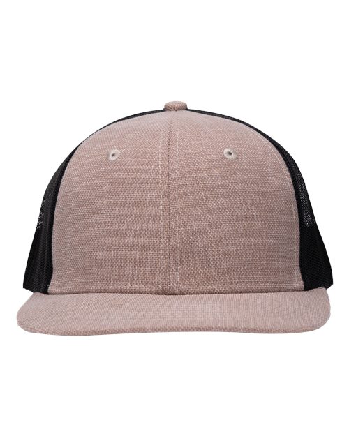 Modern Six-Panel Trucker Fit Cap - X Hatch Khaki/ Black Front