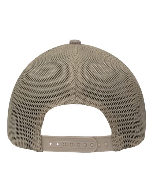 Modern Six-Panel Trucker Fit Cap - Khaki Heather/ Khaki Back