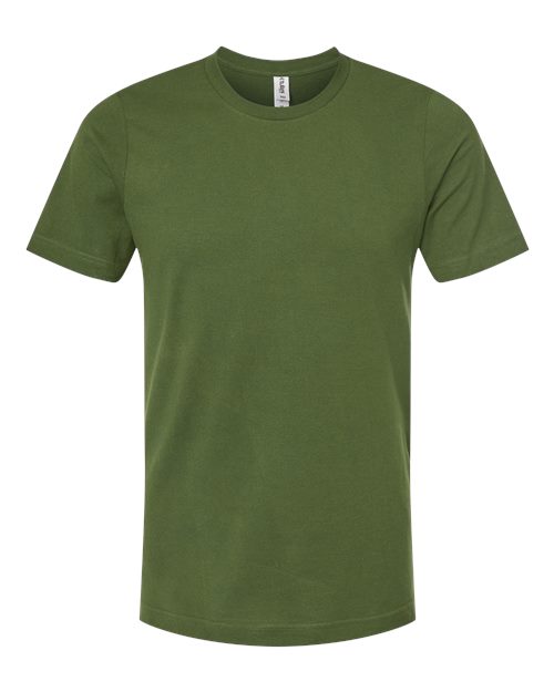 Combed Cotton T-Shirt - Olive Green Front