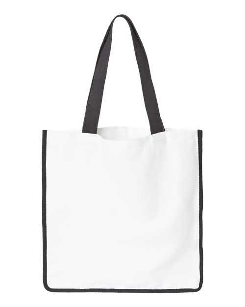Sublimation Medium Tote - White/ Black Front