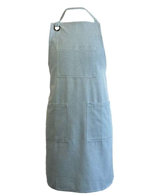 5-Pocket Recycled Cotton Apron - Light Blue Front