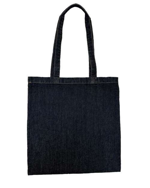 Denim Tote - Black Denim Front