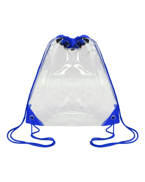 Clear Drawstring Pack - Royal Front