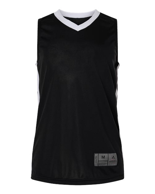 Youth Match-Up Basketball Jersey - Black/ White Front