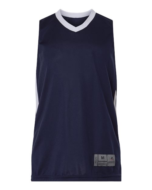 Youth Match-Up Basketball Jersey - Navy/ White Front