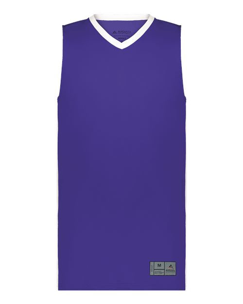 Augusta Sportswear Youth Match-Up Basketball Jersey - Purple/ White Front