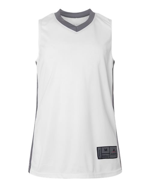 Youth Match-Up Basketball Jersey - White/ Graphite Front