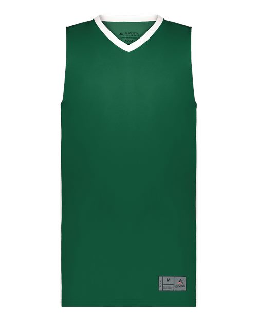 Youth Match-Up Basketball Jersey - Dark Green/ White Front