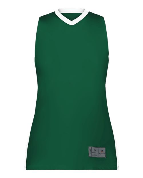 Women's Match-Up Basketball Jersey - Dark Green/ White Front