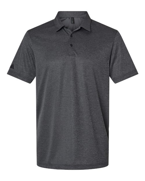 Men's Space Dyed Polo - Black Melange Front