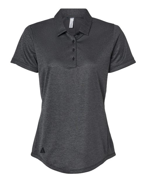 Women's Space Dyed Polo - Black Melange Front