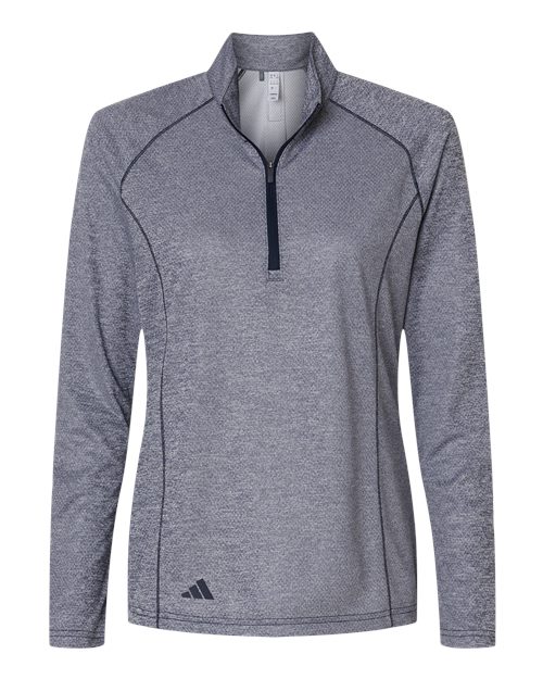 Women's Space Dyed Quarter-Zip Pullover - Collegiate Navy Melange Front