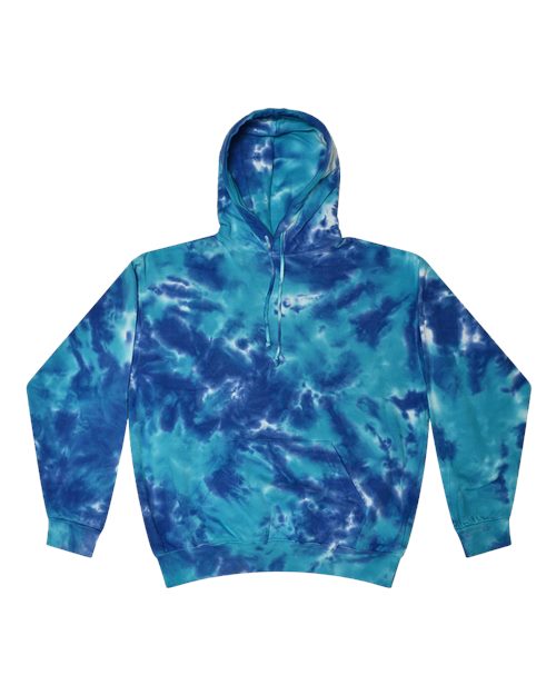 Unisex Tie-Dyed Hooded Sweatshirt - Multi Blue Front
