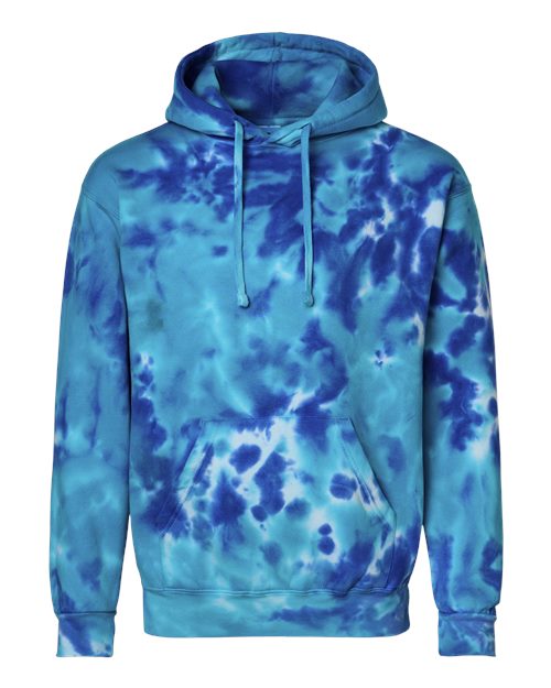 Colortone Unisex Tie-Dyed Hooded Sweatshirt - Multi Blue Front