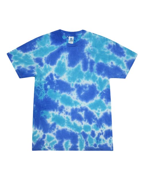 Unisex Multi-Color Tie-Dyed T-Shirt - Multi Blue Front