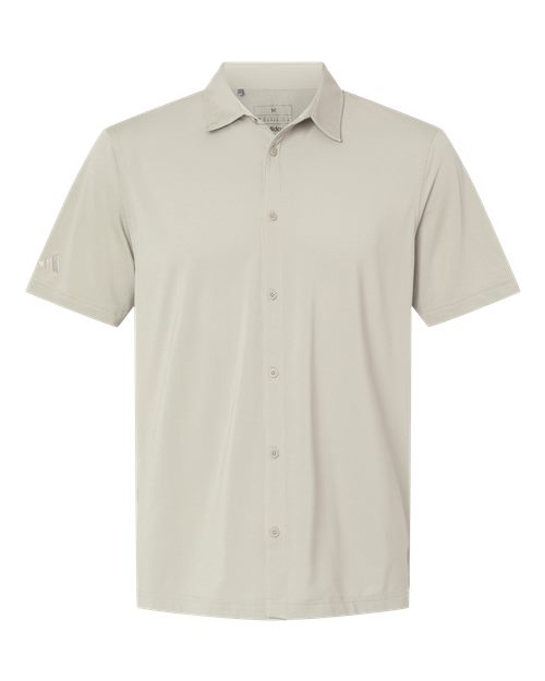 Men's Full Button Down Short Sleeve Shirt - Alumina Front