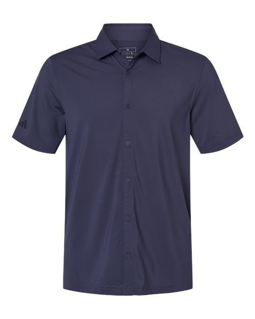 Men's Full Button Down Short Sleeve Shirt - Shadow Navy Front