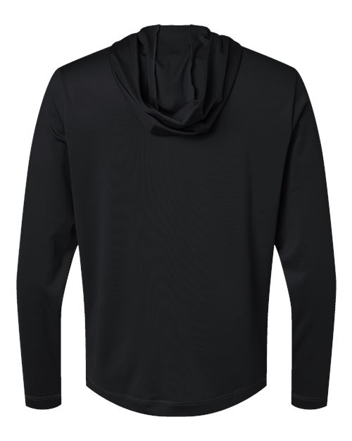 Men's Lightweight Quarter-Zip Hooded Pullover - Black Back