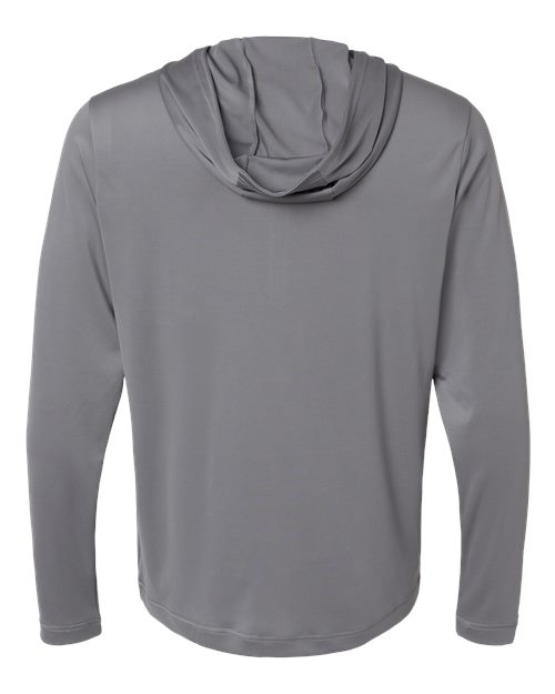Men's Lightweight Quarter-Zip Hooded Pullover - Grey Three Back