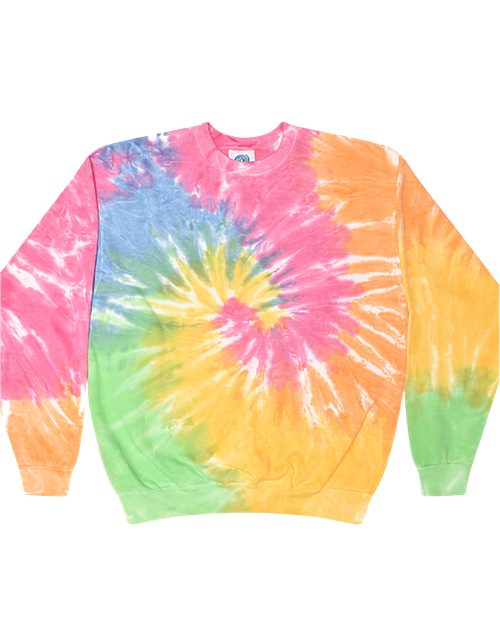 Unisex Tie-Dyed Fleece Crewneck Sweatshirt - Desert Rose Front