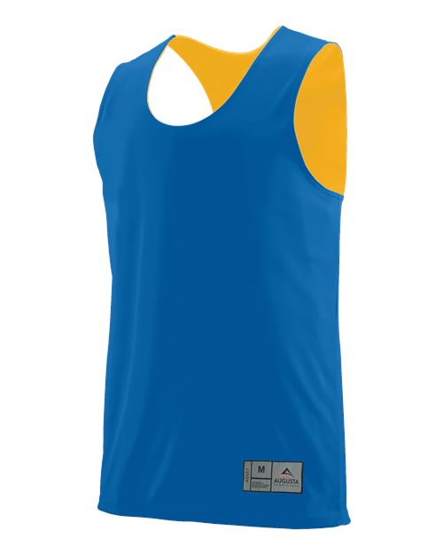 Youth Reversible Wicking Tank Top - Royal/ Gold Front