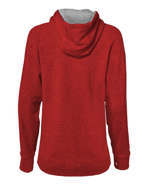 Women's FitFlex French Terry Quarter-Zip Hooded Pullover - Red Back