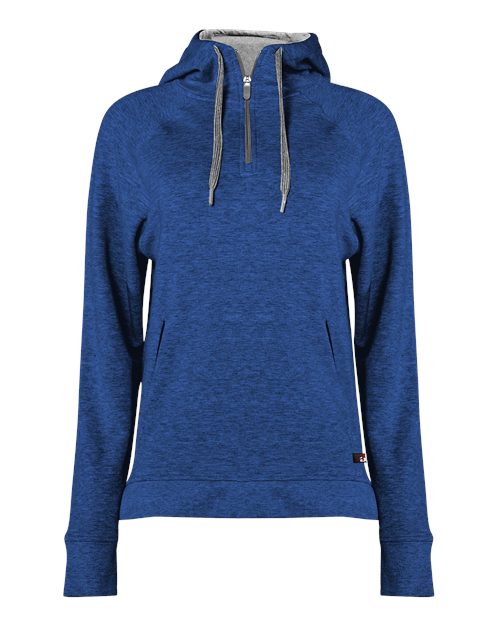 Women's FitFlex French Terry Quarter-Zip Hooded Pullover - Royal Front
