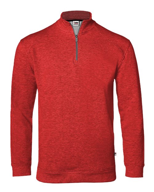 Men's FitFlex French Terry Quarter-Zip Pullover - Red Front