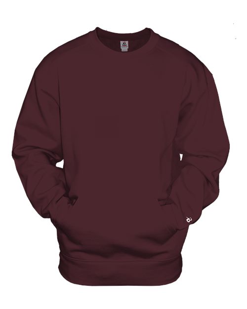 Unisex Pocket Crewneck Sweatshirt - Maroon Front