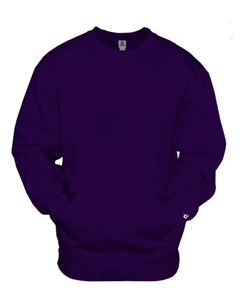 Unisex Pocket Crewneck Sweatshirt - Purple Front