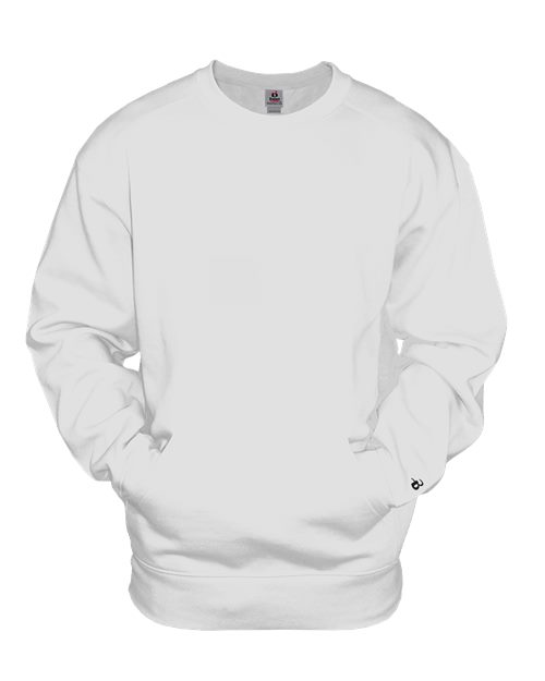 Unisex Pocket Crewneck Sweatshirt - White Front