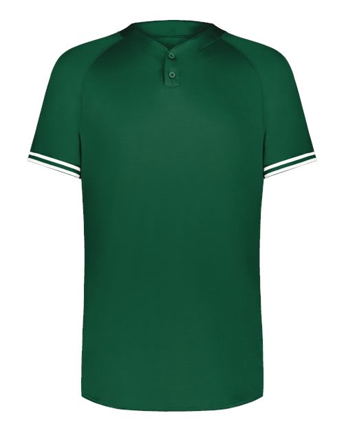 Men's Cutter Henley Jersey - Dark Green/ White Front