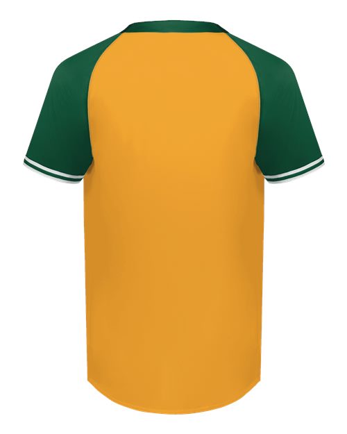 Men's Cutter Henley Jersey - Gold/ Dark Green Back