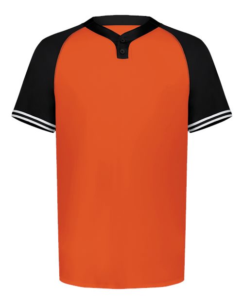 Men's Cutter Henley Jersey - Orange/ Black Front