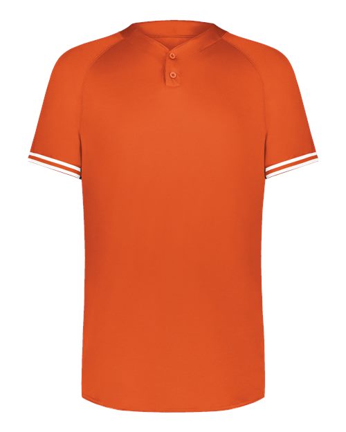 Men's Cutter Henley Jersey - Orange/ White Front