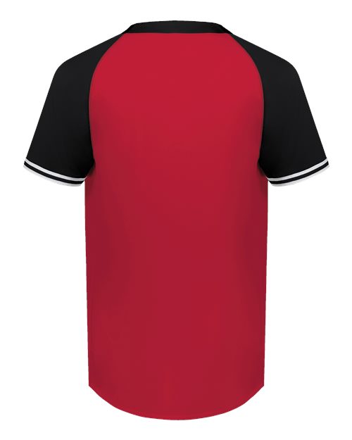 Men's Cutter Henley Jersey - Scarlet/ Black Back